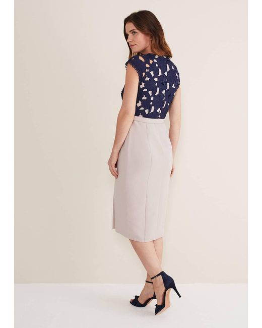 Phase Eight Natural Zita Lace Sleeveless Dress