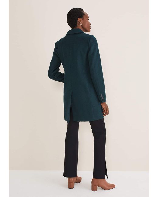 Phase Eight Blue 's Lydia Forest Green Wool Smart Coat