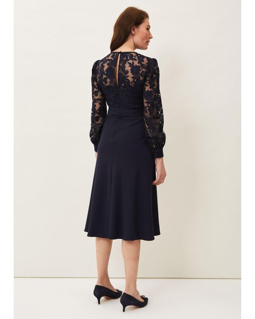 Phase Eight Blue Akira Lace Dress