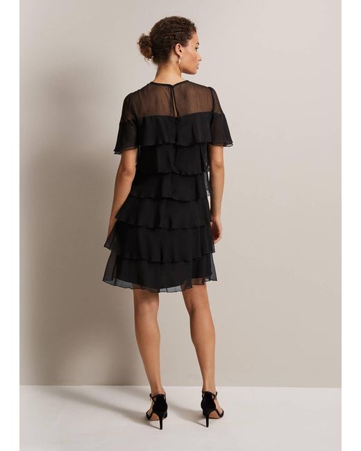 Phase Eight 's Nika Black Tiered Shift Dress