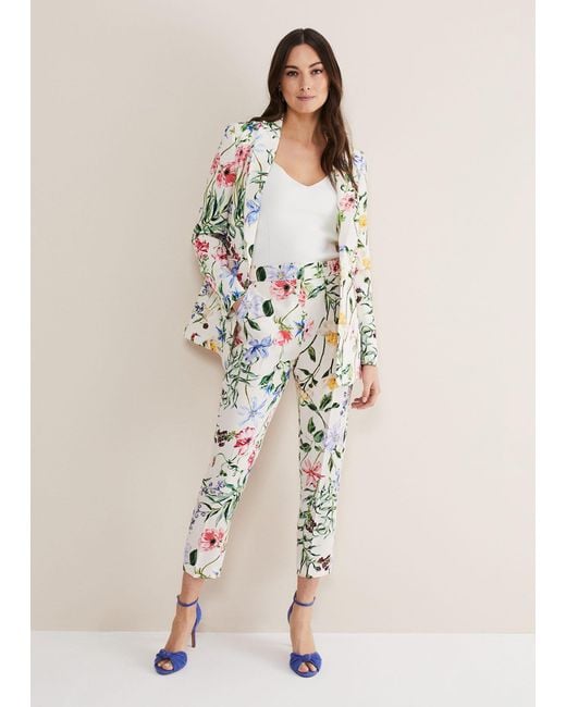 Phase Eight Natural 's Ulrica Floral Cigarette Trousers