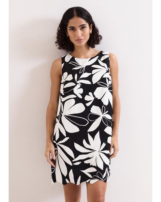Phase Eight White Marta Shift Print Mini Dress