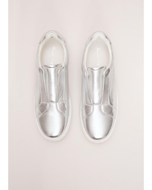 Phase Eight Natural Leather Slip On Trainer