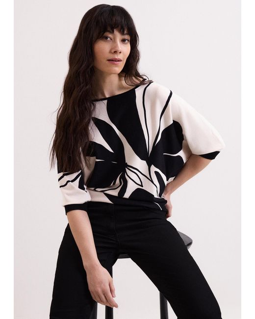 Phase Eight White Faith Floral Print Jumper