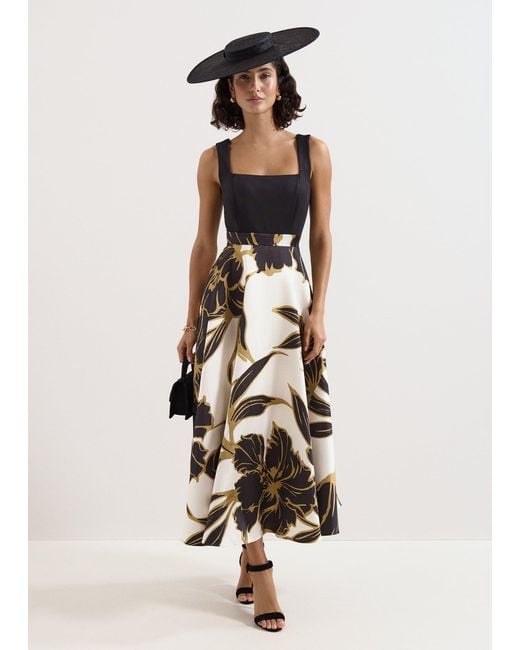 Phase Eight White Delie Satin Maxi Dress