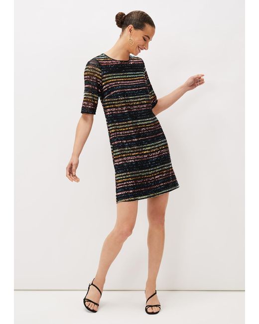 Phase Eight Black Amara Sequin Tunic Dress