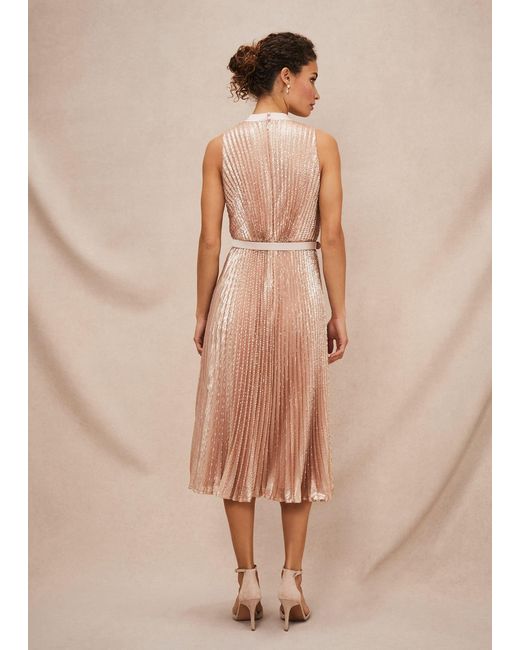 Phase Eight Natural Simara Sequin Dress