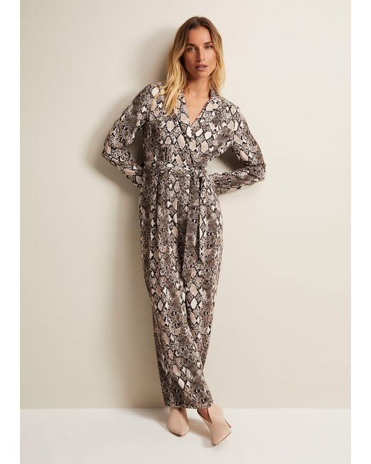 Phase Eight Natural Snake Constance Jumpsuit