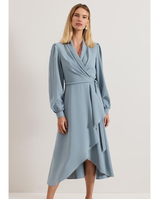 Phase Eight Blue Phillippa Wrap Midi Dress