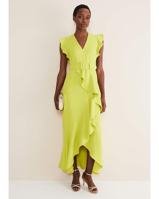 Phase Eight 's Phoebe Frill Maxi Dress in Yellow | Lyst UK