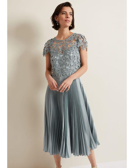 Phase Eight Blue 's Dana Lace Double Layer Dress