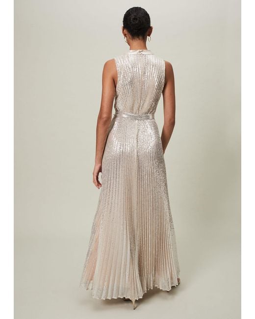 Phase Eight Natural Simara Sequin Maxi Dress