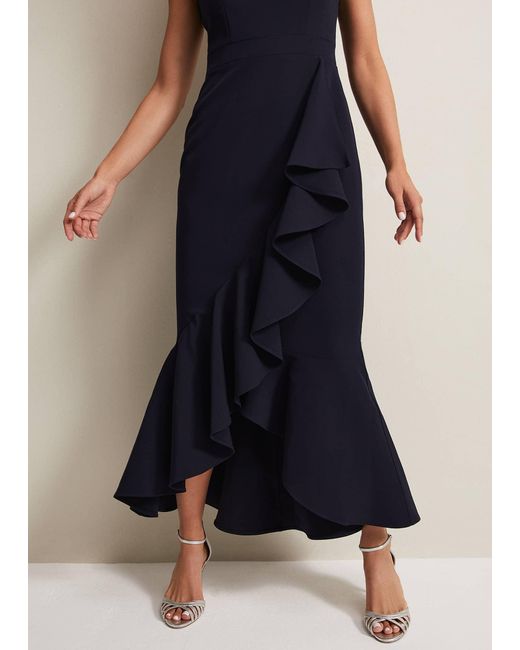 Phase Eight Blue 's Chantal Navy Jewel Strap Maxi Dress