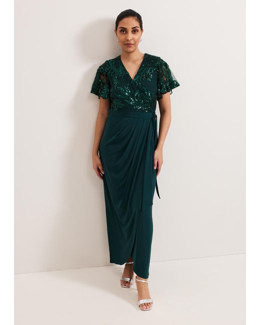 Phase Eight Green Petite Minty Wrap Maxi Dress