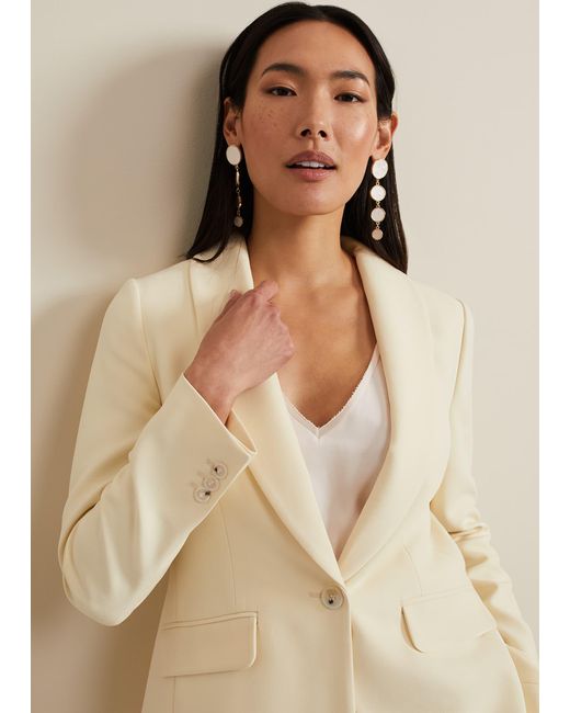 Phase Eight Natural 's Alexis Shawl Collar Suit Jacket