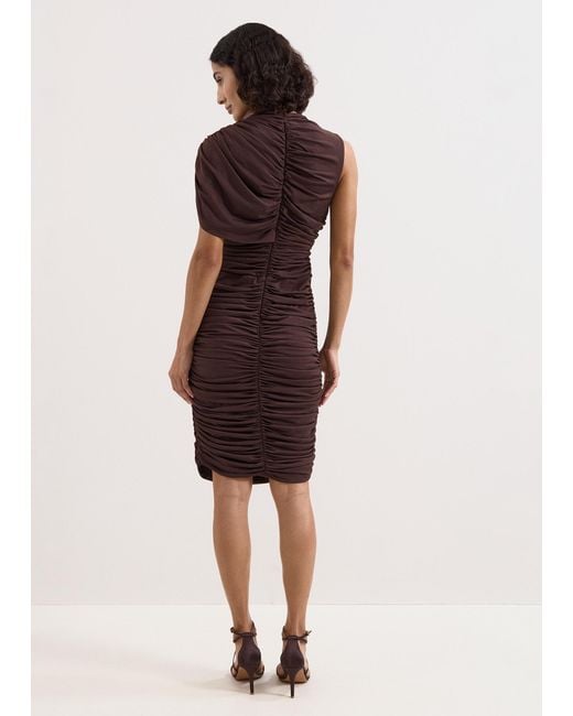Phase Eight Brown Aimee Ruched Jersey Midi Dress