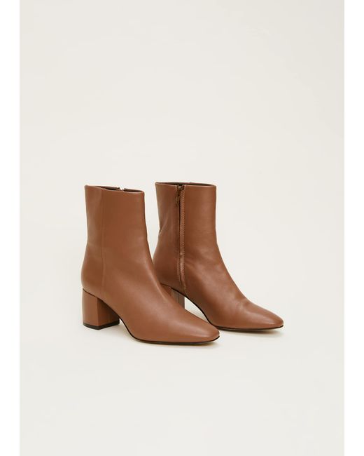 Phase Eight Brown Heeled Ankle Boots