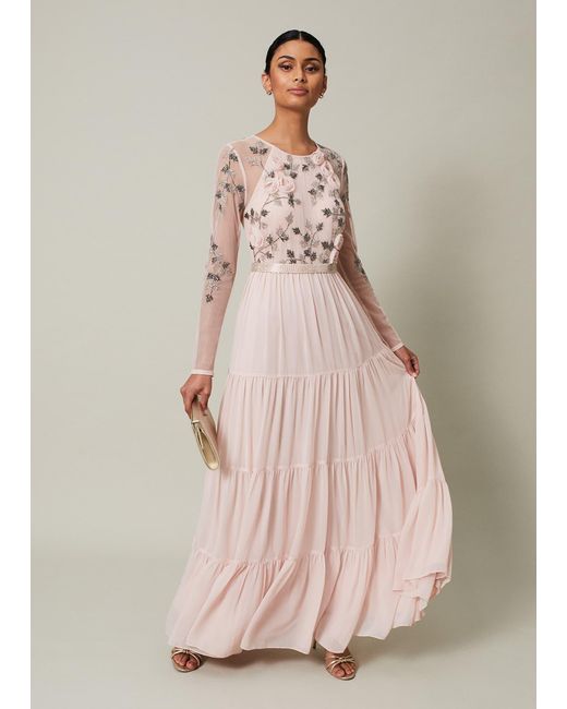 Phase Eight Pink Florence Beaded Maxi Dress