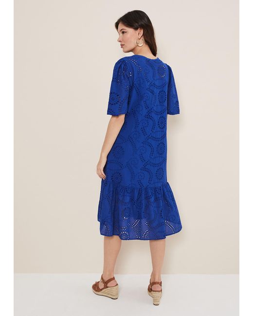 Phase Eight Blue 's Meleri Broderie Dress