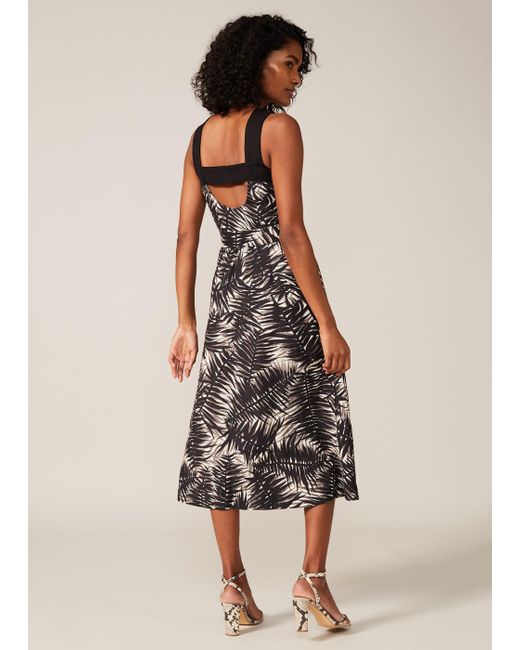 Phase Eight Black Multicoloured Patsy Palm Print Dress