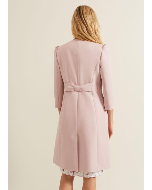 Phase Eight Pink Venita Bow Long Jacket