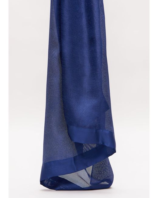 Phase Eight Blue Satin Trim Scarf