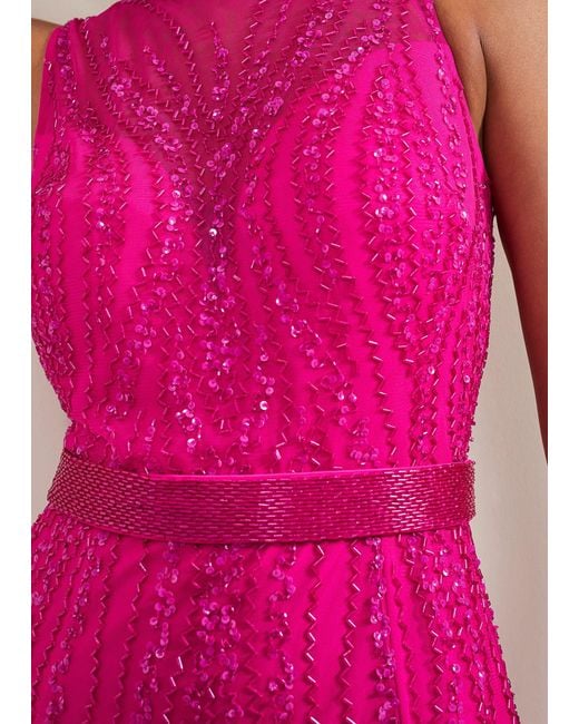 Phase Eight Pink 's Rowena Beaded Maxi Dress