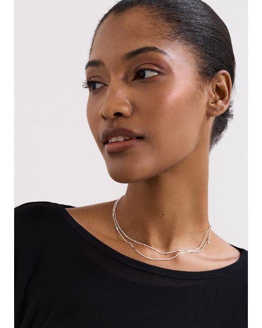 Phase Eight Brown Delicate Double Row Necklace