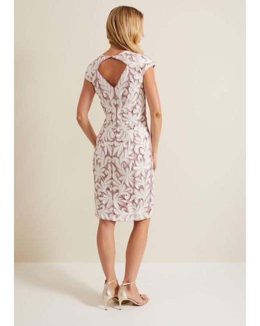 Phase Eight White Karima Tapework Dress