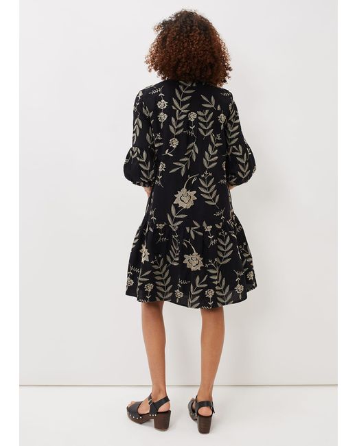 Phase Eight Black Gina Embroidered Dress