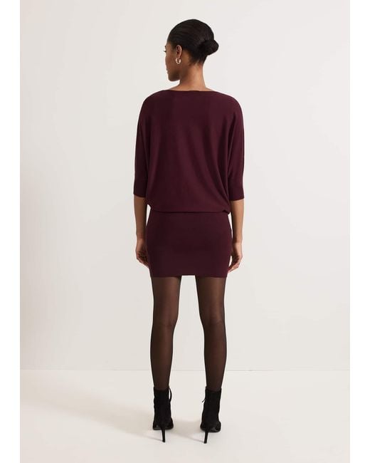 Phase Eight Red 's Becca Batwing Knitted Dress