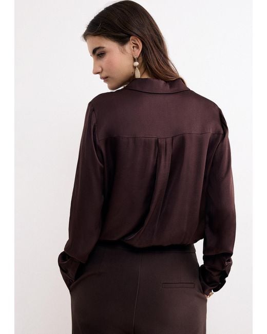 Phase Eight Purple Novie Satin Shirt