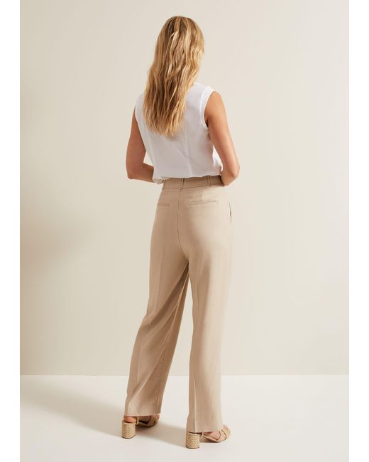 Phase Eight Natural Addison Pleat Front Trousers
