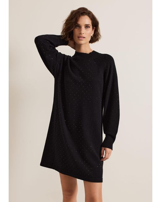 Phase Eight Black Tala Short Hotfix Dress