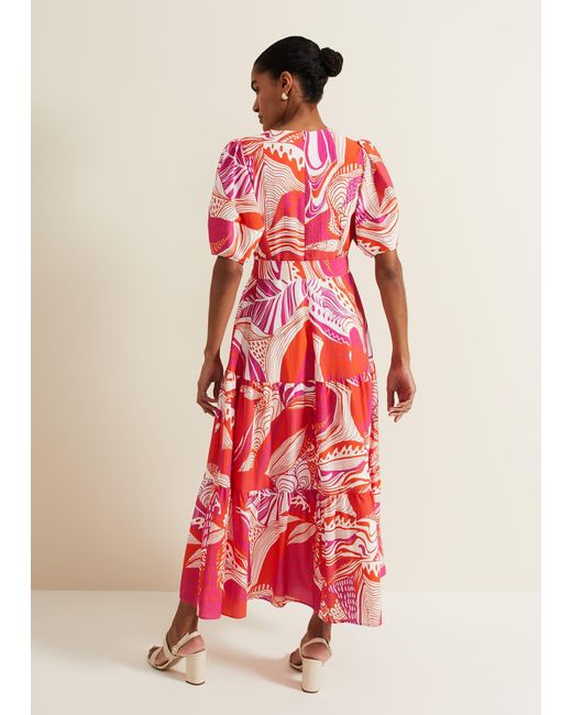 Phase Eight Red Tilda Midi Dress