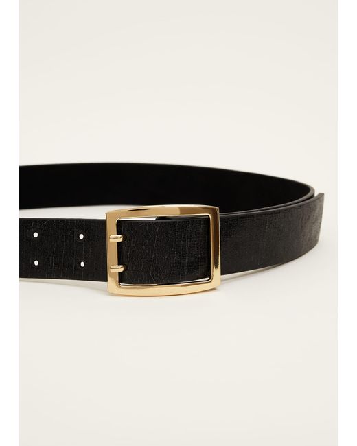Phase Eight Black Wide Leather Waist Belt