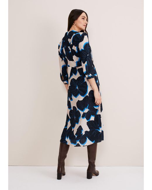 Phase Eight Blue Rae Floral Wrap Dress
