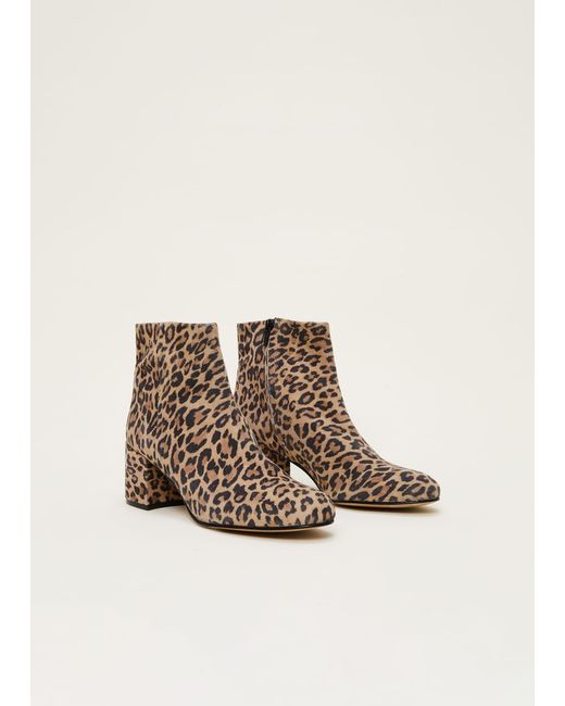Phase Eight White Animal Print Ankle Boot