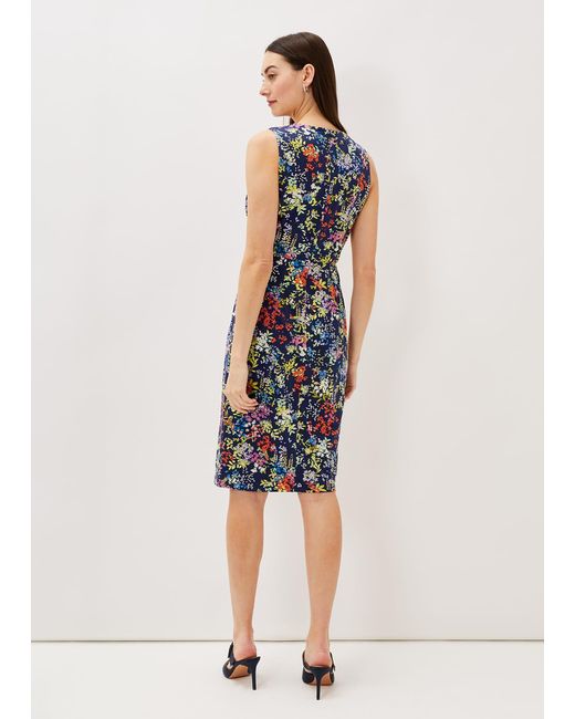 Phase Eight Blue Fenella Floral Jersey Dress