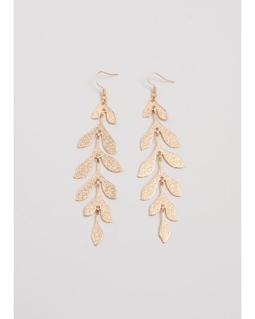 Phase Eight White Leaf Long Earrings