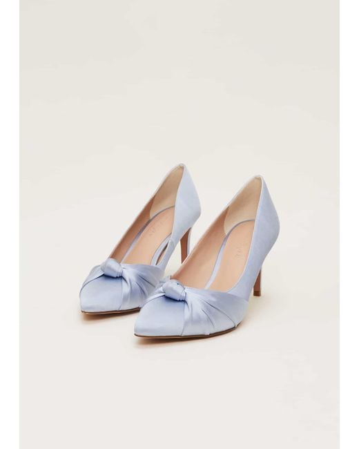 Phase Eight White 's Satin Knot Front Court Shoe
