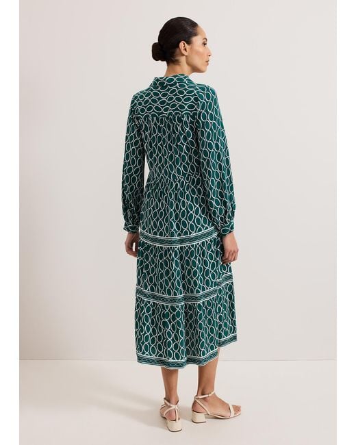 Phase Eight Green Lara Tiered Midi Dress