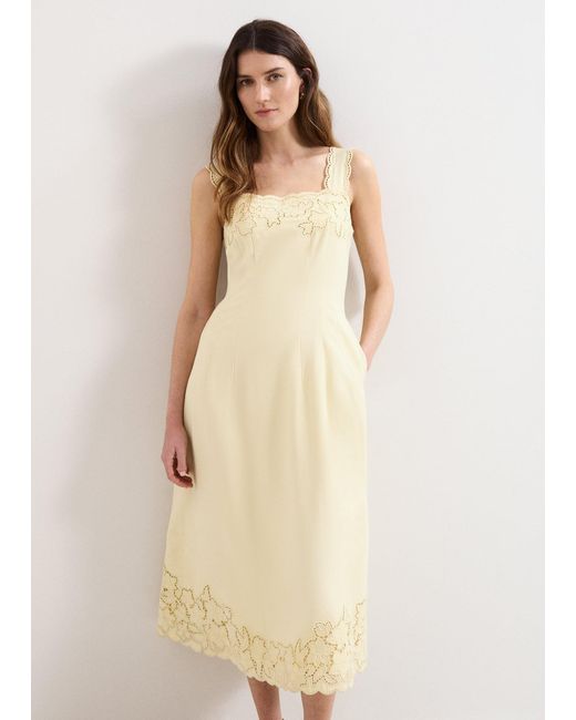 Phase Eight Natural Wilda Embroidered Midi Dress