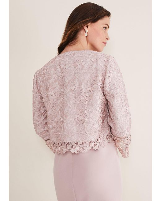Phase Eight Pink Isabella Lace Jacket