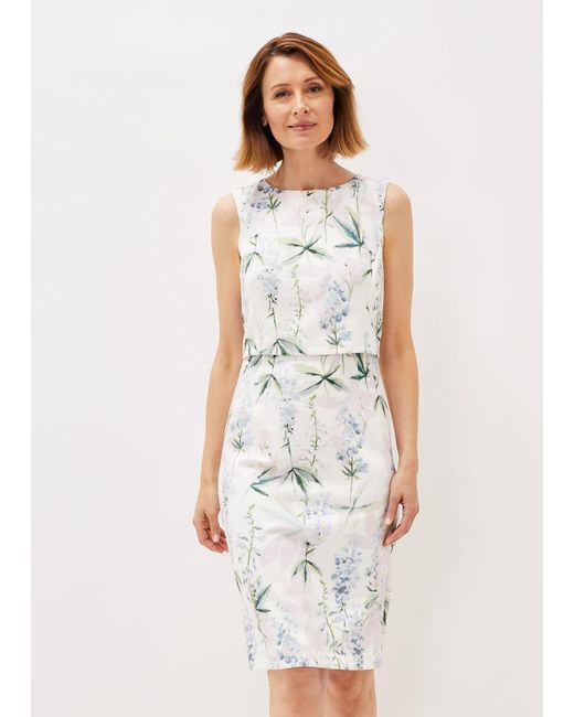 Phase Eight White Francine Double Layer Scuba Dress