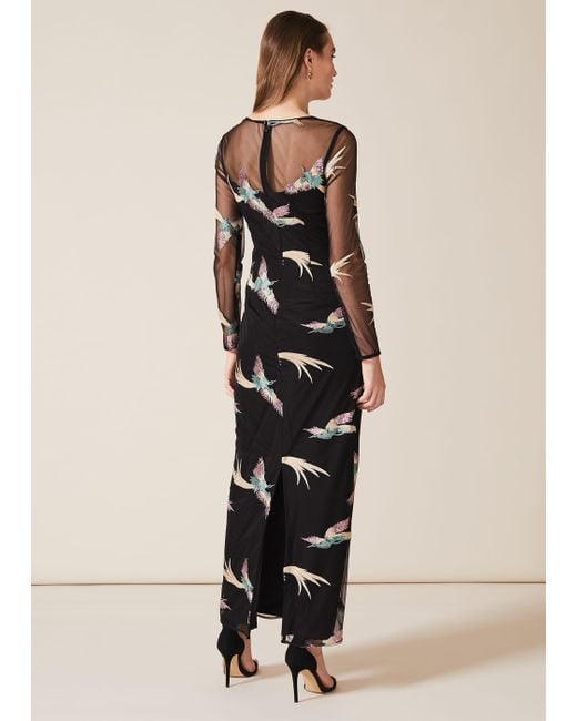 Phase Eight Astrid Embroidered Bird Dress in Black | Lyst UK