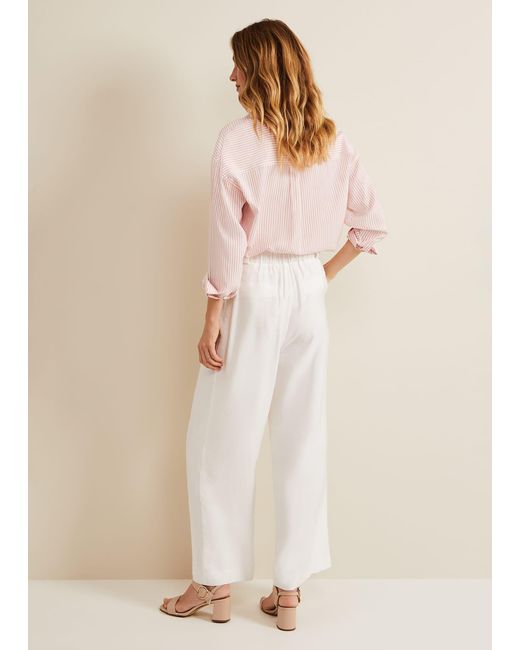 Phase Eight Natural 's Tyla White Wide Leg Trousers