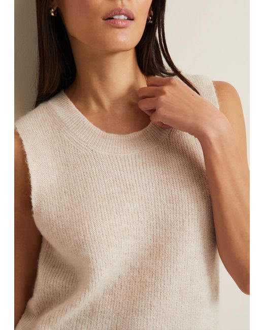 Phase Eight Natural 's Daniella Mohair Knitted Tank