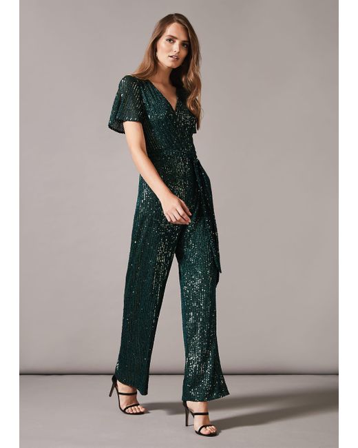 emerald green sequin jumpsuit