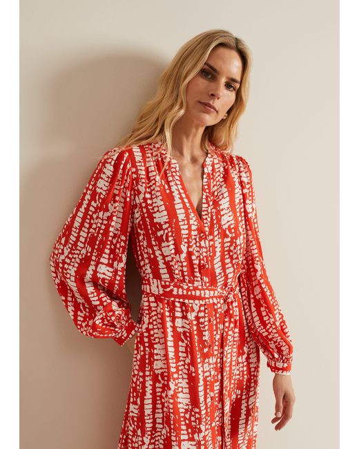 Phase Eight Red Louisa Abstract Maxi Dress